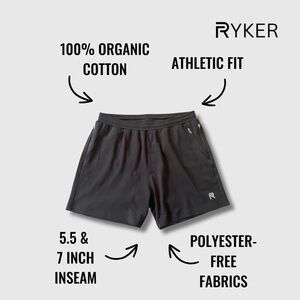 RYKER 100% ORGANIC COTTON SHORT 5.5” LARGE BLACK